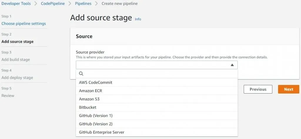 AWS CodePipeline - Source