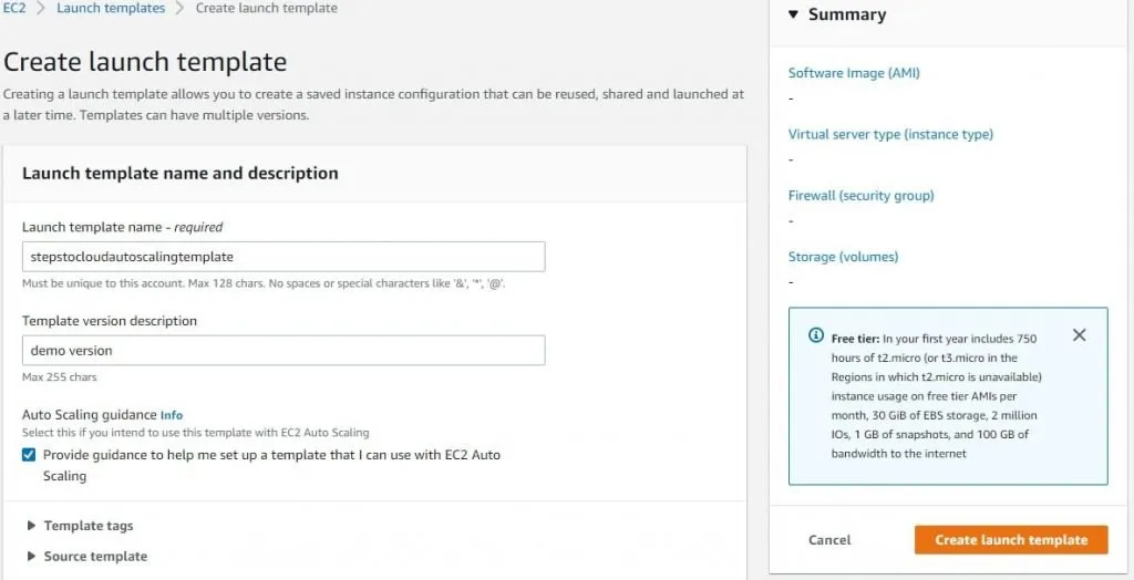 AWS Autoscaling - Launch Template Config