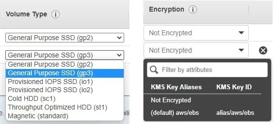 AWS EC2 Volume Type & Encryption